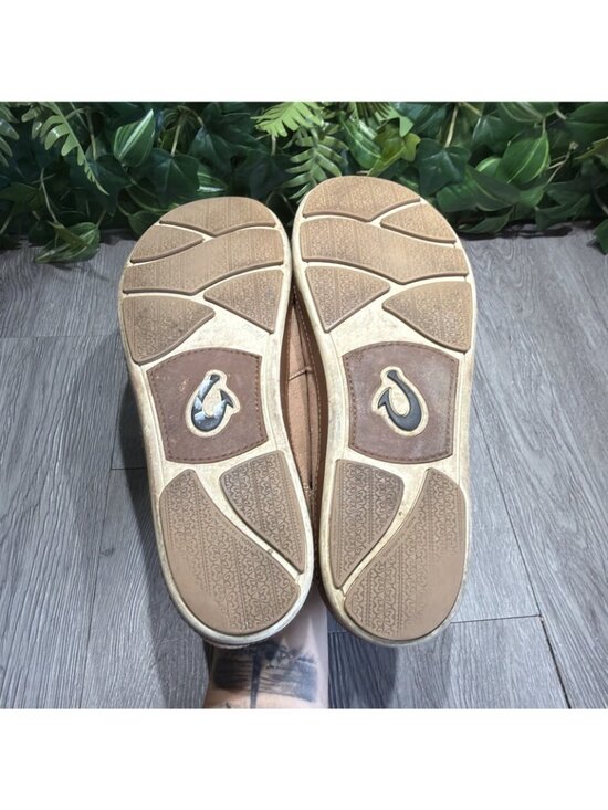 Olukai Puhalu Canvas Beige Slip On Boat Shoes Fishing Mens 13 Loafer Rare Khaki main image 9